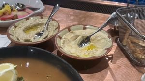 hummus,  baba ghanoush  at Figs in Jackson