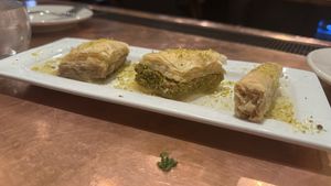 Baklava vegetarian cannot confirm if this was vegan   at Figs in Jackson