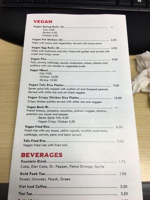 updated vegan menu!! at NAM Noodles and More  in Pasadena