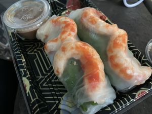 Vegan shrimp spring rolls at NAM Noodles and More  in Pasadena