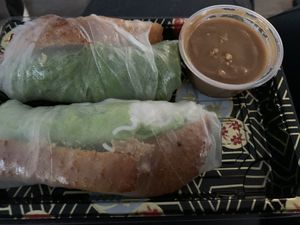 Vegan chicken spring rolls at NAM Noodles and More  in Pasadena