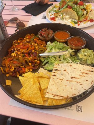 Tray of veg fajitas   at Mex Cantina Bona Fide in Dubrovnik