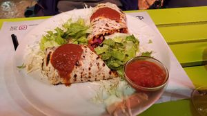 Buritos without cheese and creme at Mex Cantina Bona Fide in Dubrovnik