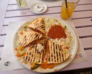 Vegetarian quesadillas (without cheese) at Mex Cantina Bona Fide in Dubrovnik