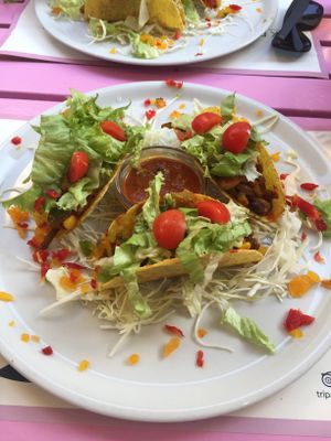 Vegetarian tacos without sour cream and cheese  at Mex Cantina Bona Fide in Dubrovnik