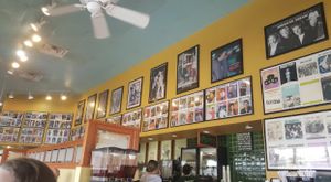 Wall magazine art. at Strawberry Fields Cafe in Midland