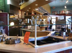 Food line at Strawberry Fields Cafe in Midland