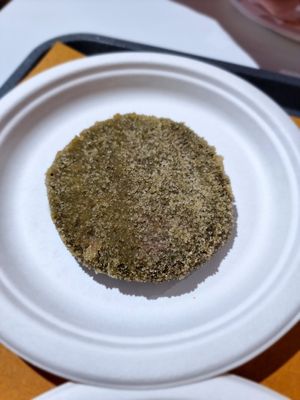 The burger, saddest lunch we ever had at Oasi Verde in Siena