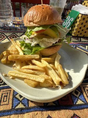 Vege burger  at Nook Eatery in Hue