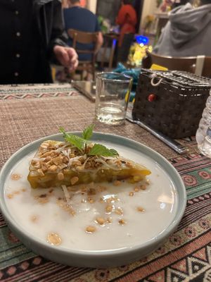 Vegan banana tapioca cake (so delicious!!)  at Nook Eatery in Hue