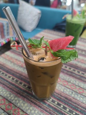 Carrot celery ginger juice at Nook Eatery in Hue