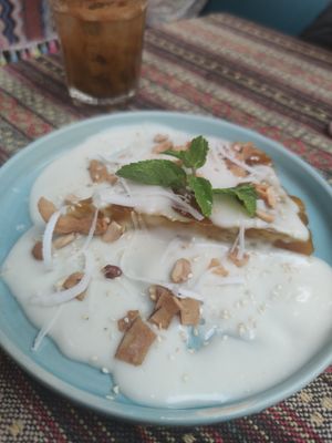 Banana tapioca cake at Nook Eatery in Hue