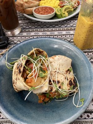 Breakfast burrito with tofu scramble.   at Nook Eatery in Hue