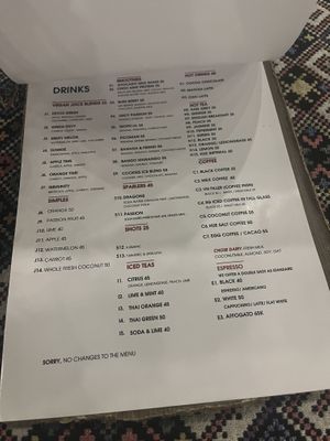 Menu  at Nook Eatery in Hue