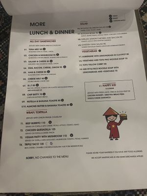 Menu  at Nook Eatery in Hue