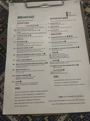 Menu  at Nook Eatery in Hue