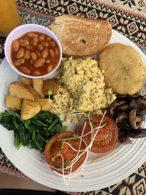 Vegan big Breackfast mir scrambled tofu  at Nook Eatery in Hue