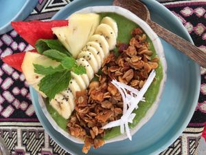 Green smoothie bowl  at Nook Eatery in Hue