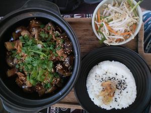 Eggplant in claypot at Nook Eatery in Hue