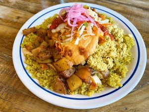 Breakfast Plate at Two Dollar Radio Headquarters in Columbus