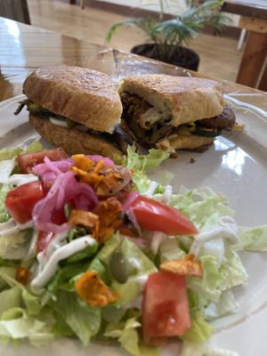 Sandwich and Salad at Two Dollar Radio Headquarters in Columbus