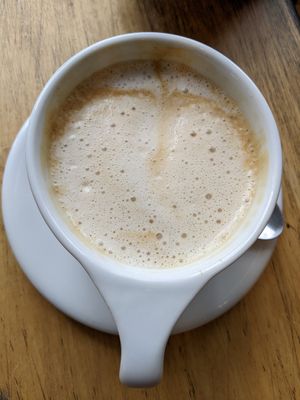 Marshmallow Latte with Hemp Milk at Two Dollar Radio Headquarters in Columbus