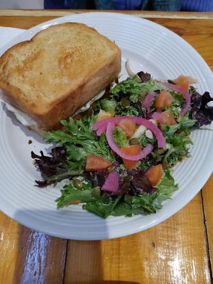 Grild Cheese sandwich w/salad at Two Dollar Radio Headquarters in Columbus