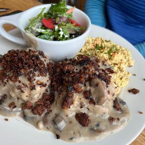 Biscuits & Mushroom Gravy #Veganuary at Two Dollar Radio Headquarters in Columbus