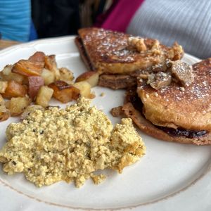 Autumnal French Toast Monster #Veganuary at Two Dollar Radio Headquarters in Columbus