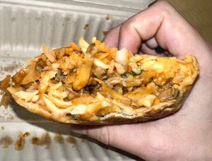 Good stuffings in the ‘rito  at Two Dollar Radio Headquarters in Columbus