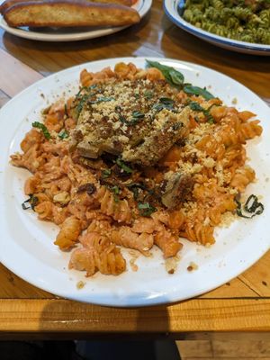 Rotini alla vodka at Two Dollar Radio Headquarters in Columbus