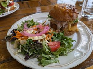 Animal burger at Two Dollar Radio Headquarters in Columbus