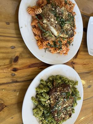 Weekly Special - pesto and vodka sauce pastas  at Two Dollar Radio Headquarters in Columbus