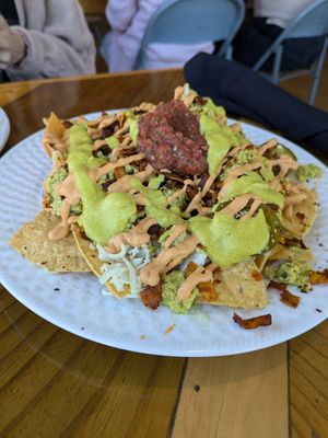 Brunch nachos at Two Dollar Radio Headquarters in Columbus