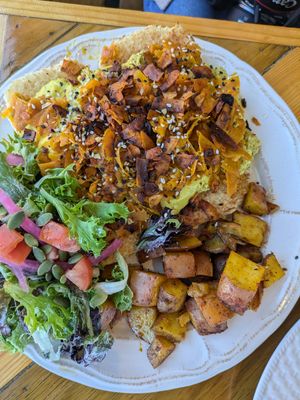 Carrot lox benedict at Two Dollar Radio Headquarters in Columbus