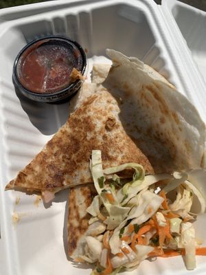 quesadilla omnomnomnomnom 💚  at Two Dollar Radio Headquarters in Columbus