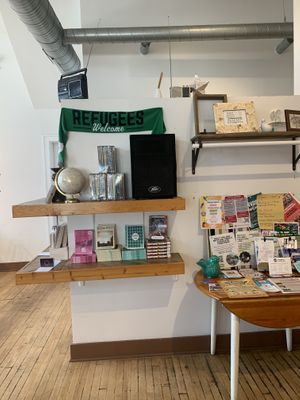 books and banners ✊  at Two Dollar Radio Headquarters in Columbus