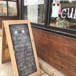 Two Dollar Radio HQ exterior message sign at Two Dollar Radio Headquarters in Columbus
