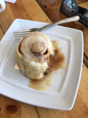 Vegan cinnamon roll   at Two Dollar Radio Headquarters in Columbus
