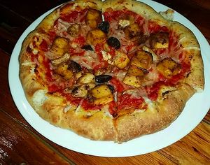 The Ms.VeganColumbus pizza at Two Dollar Radio Headquarters in Columbus