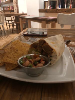 Winter Barbecue Chick’n Wrap at Two Dollar Radio Headquarters in Columbus