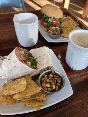 Avocado wrap with buffalo chicken sandwich  at Two Dollar Radio Headquarters in Columbus