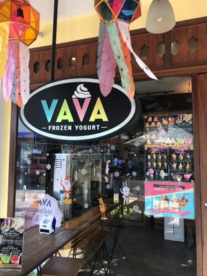 Sign at VAVA Frozen Yogurt - Thae Pae Gate in Chiang Mai
