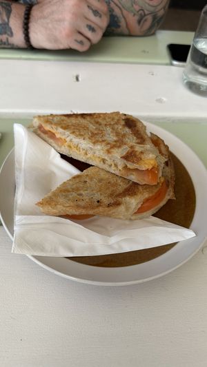 Cheese & Tomato toastie  at RAWR Bar in Apollo Bay