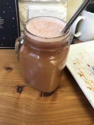 Watermelon, apple, pineapple, mint pressed juice freshly made at RAWR Bar in Apollo Bay