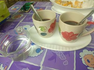 Fresh coffee americano and extra hot water at Kohco Man in Koh Phayam