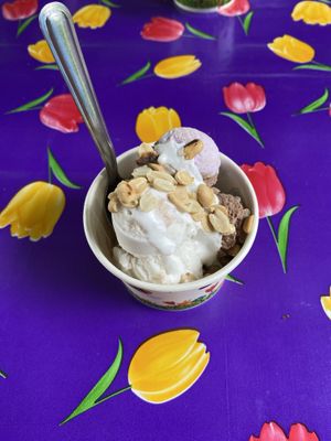 With two chosen toppings - coconut and peanuts 🥜  at Kohco Man in Koh Phayam