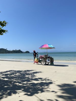 Coconut ice cream on the beach 🫶🏼  at Kohco Man in Koh Phayam