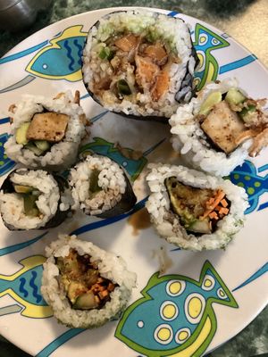 Vegan rolls  at Sushi Yah Man in Noosa Heads