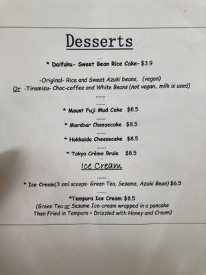 Menu  at Sushi Yah Man in Noosa Heads